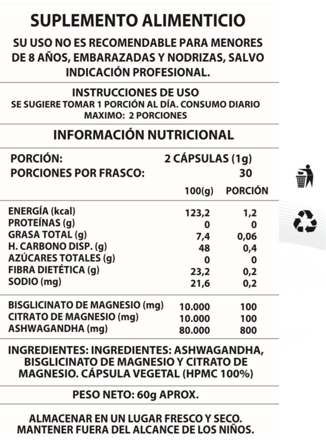 Ashwagandha + Magnesio | Recupera tu calma, enfoca tu mente y activa tu energía