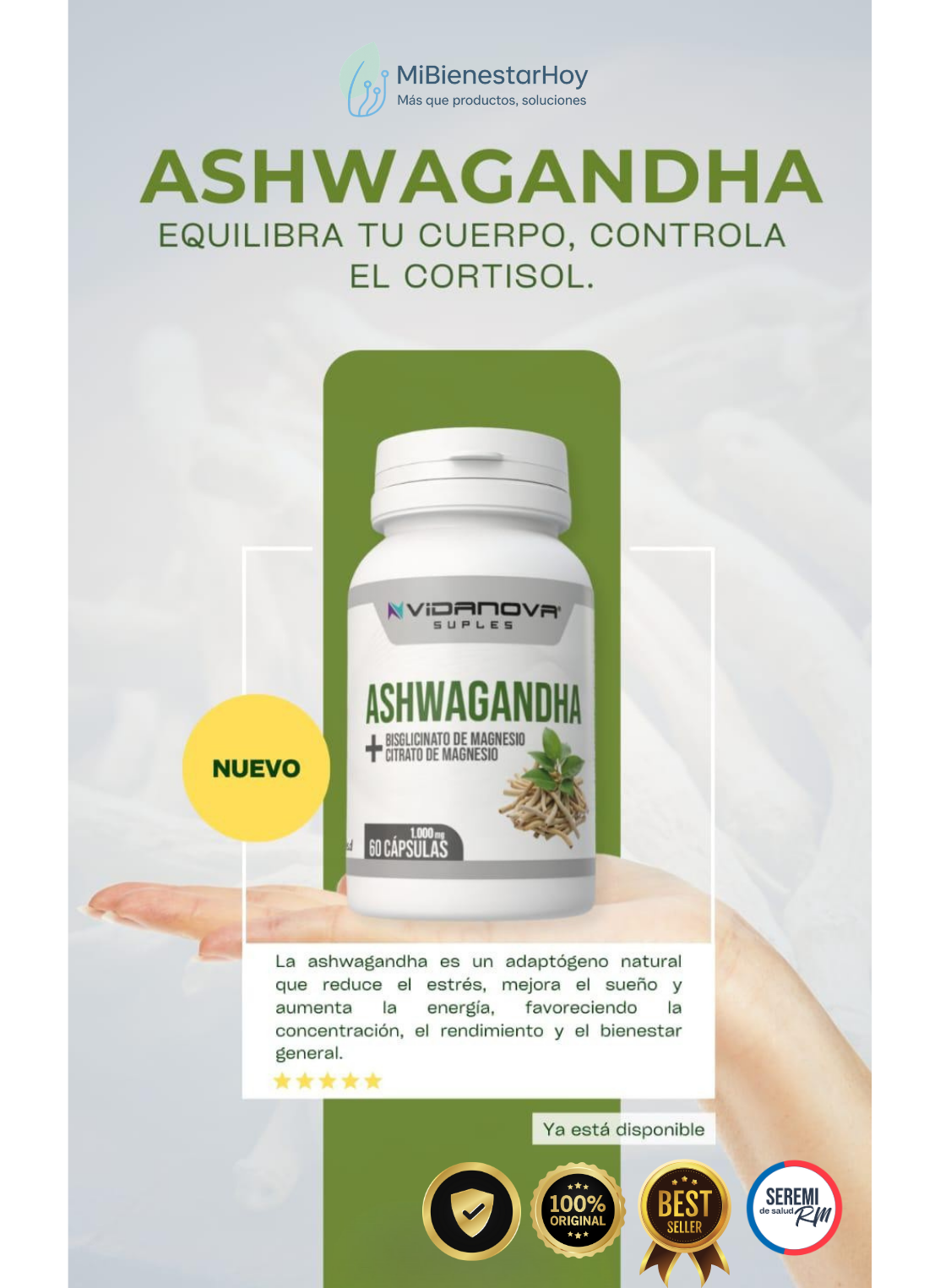 Ashwagandha + Magnesio | Recupera tu calma, enfoca tu mente y activa tu energía