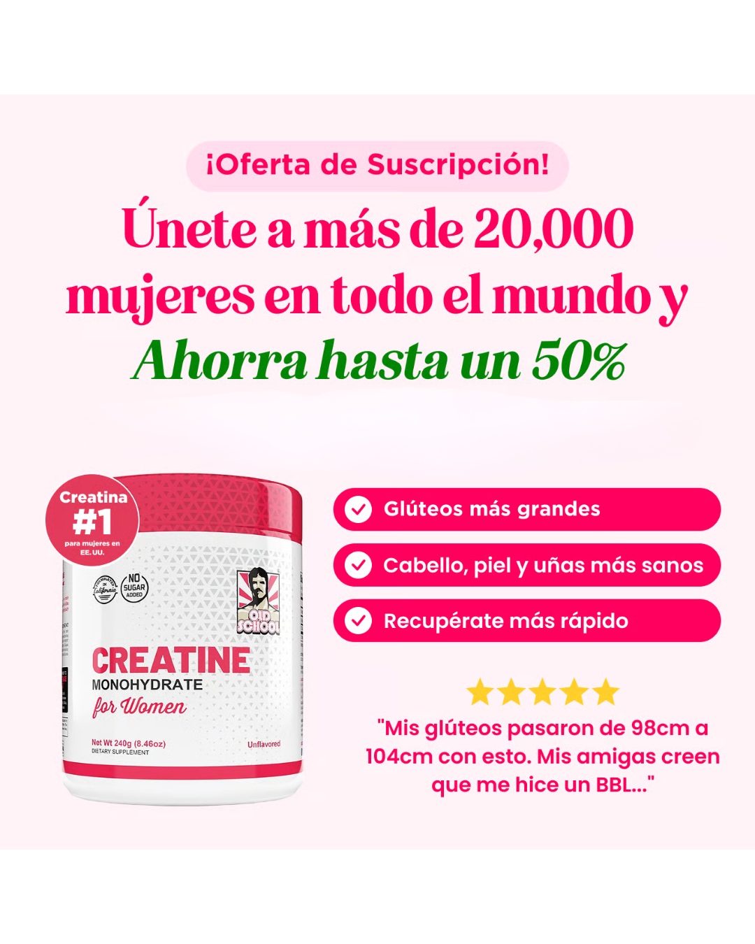 Creatina para mujeres – Volumen, Energía y Belleza
